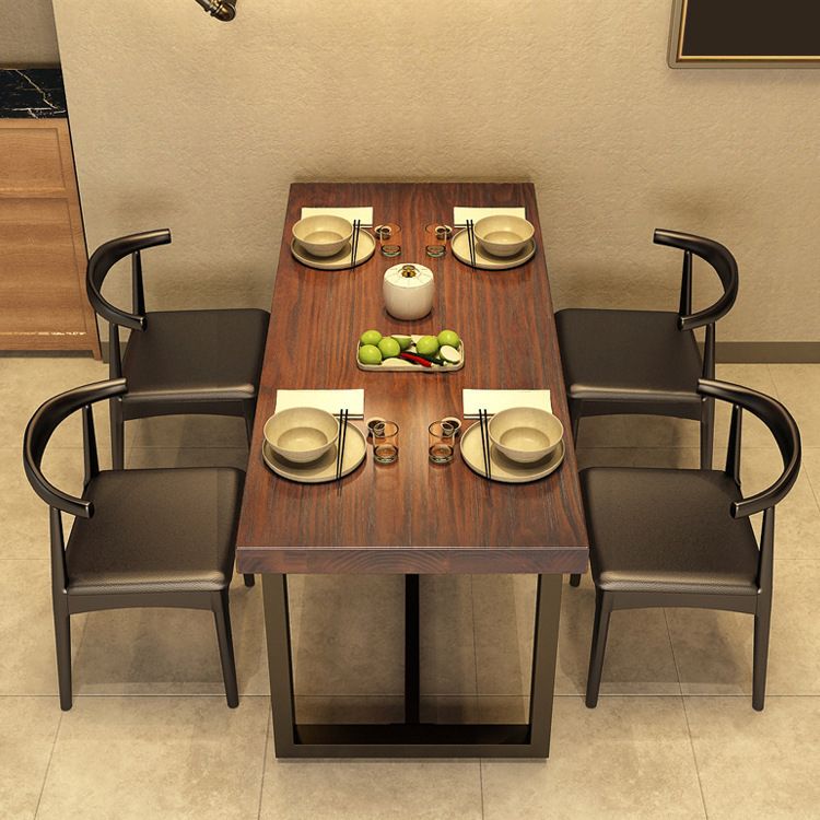 Industrial Wood Rectangle Table Set 1/2/5 Pieces Dining Set for Kitchen