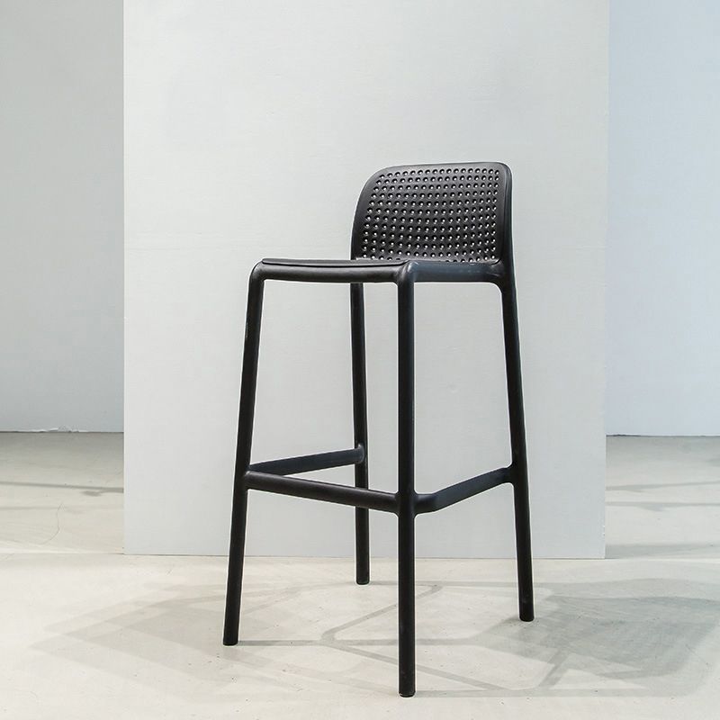 Contemporary PP Bar and Counter Stool Low Back Stool with 4 Legs