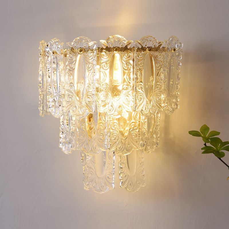 Postmodern Wall Light Sconce Glass Shade Wall Light Fixture for Bedroom