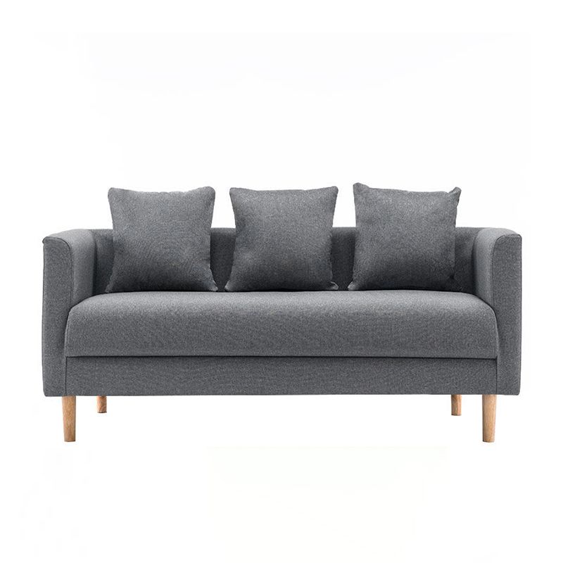 Sofa with 3 Pillows 3 Seater Polish Finish Seating for Bonus Room