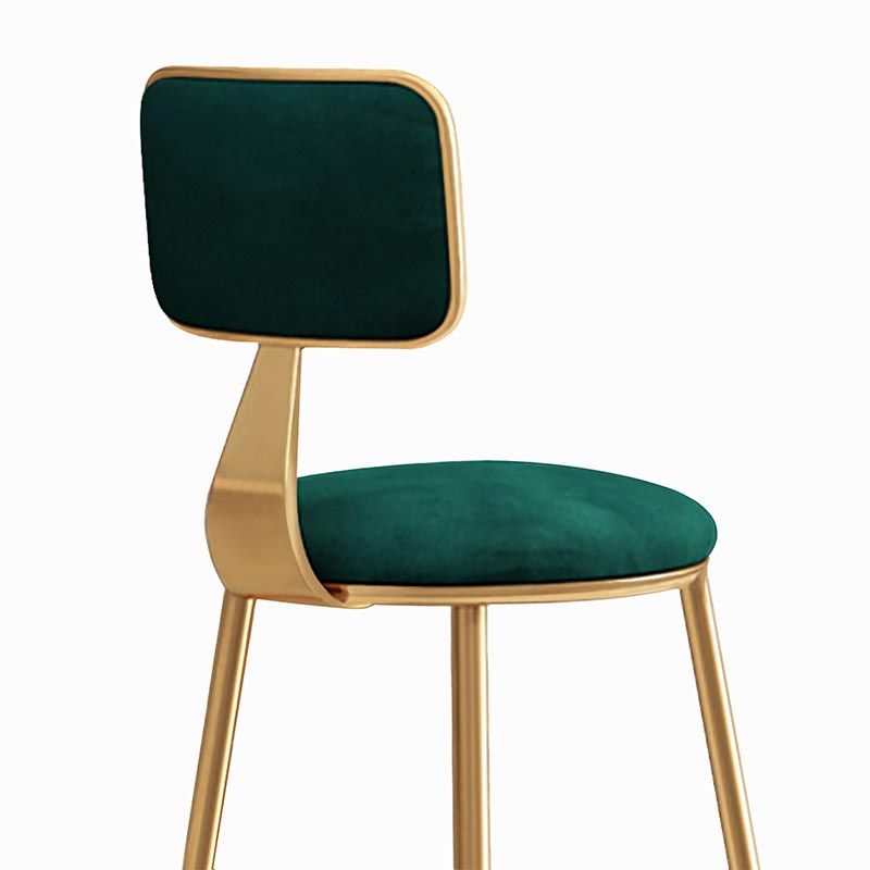 Glam Metal Barstool Velvet Gold Furniture in Matte Finish for Indoor