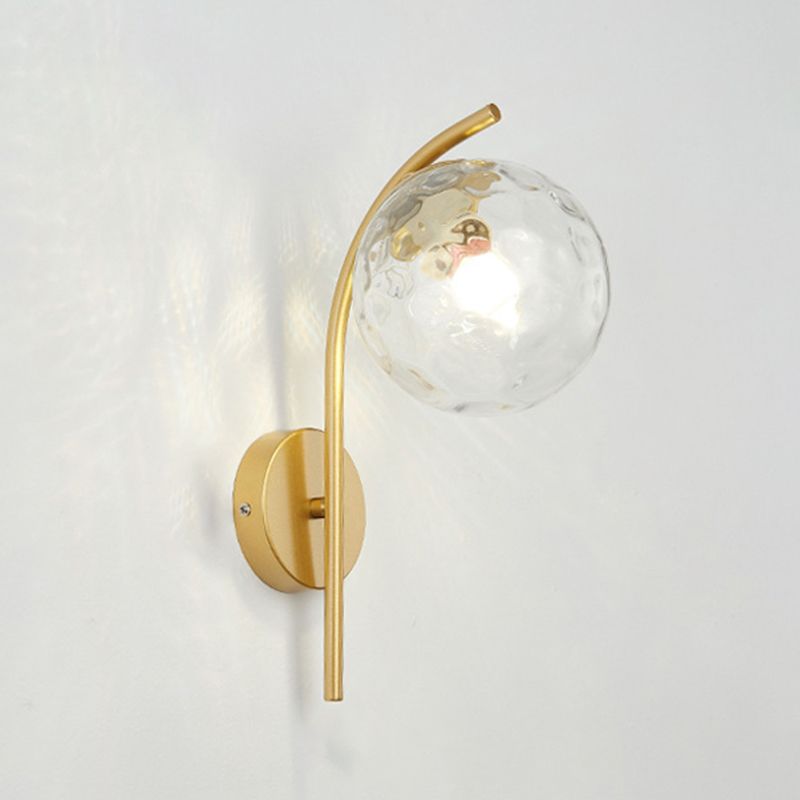 Casa de pared de lámpara de vidrio contemporánea 1 cabezal de metal de metal lámpara montada en la pared