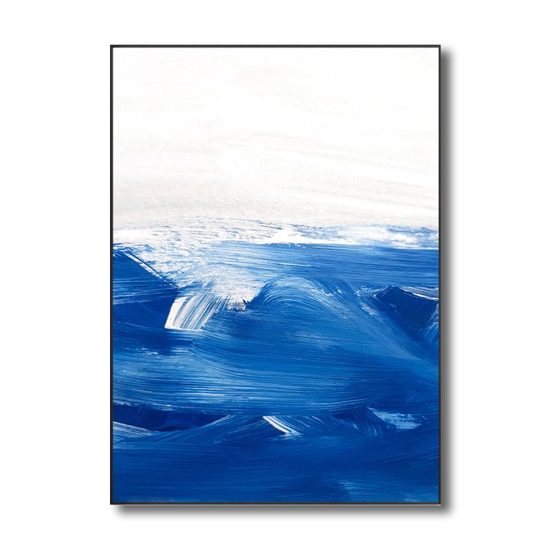 Blue Contemporary Painting Brush Stroke Wall Art Decor for Kitchen, Multiple Sizes