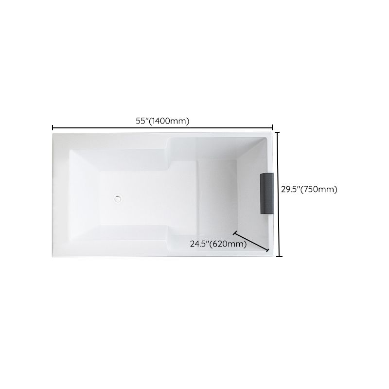 Modern Drop in Acrylic Bathtub Rectangular Soaking White Bath