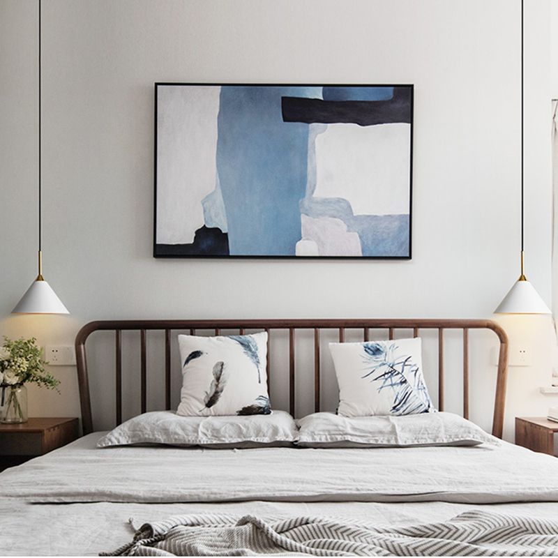 Pendante de style moderne Light Metal 1 lumière suspendue Lumière en blanc pour le chevet