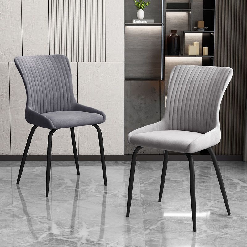 Sillas de comedor de metal de estilo moderno, sillas laterales de comedor sin brazos de cocina