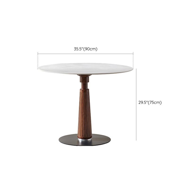 Modern Stone Dining Set with Wooden Frame 1/2/3 Pcs Round Dining Table Set