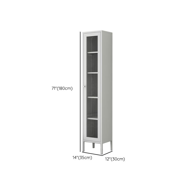 Scandinavian Standard Bookshelf Metal Closed Back Bookcase with Doors