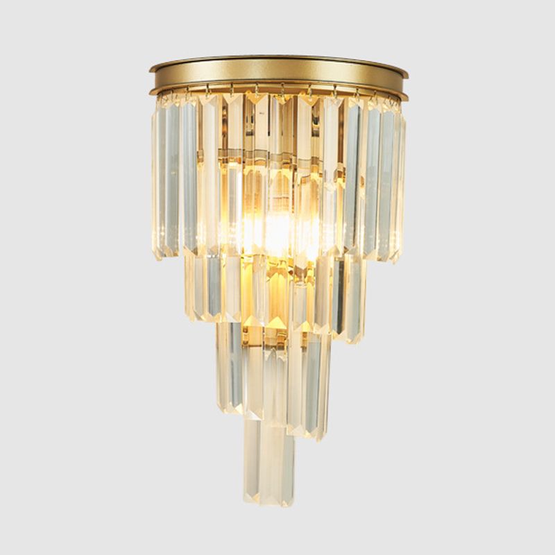 Postmodern Style Crystal Wall Light Layered Wall Sconce for Living Room