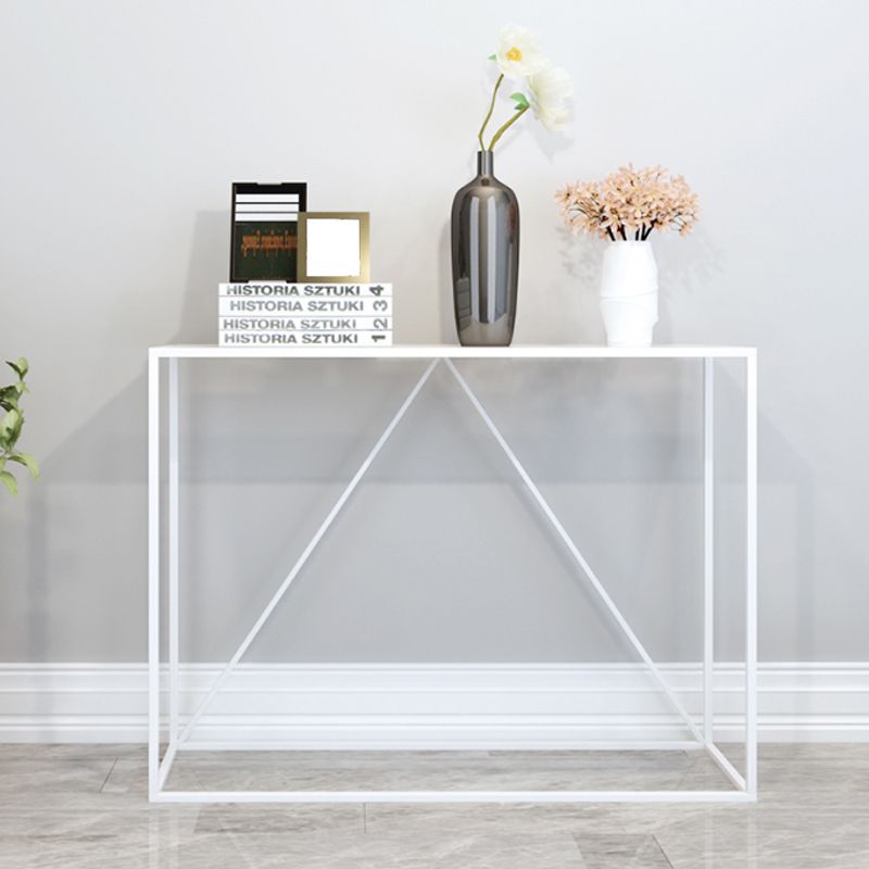 Contemporary Console Table Metal Rectangle Accent Table for Hall