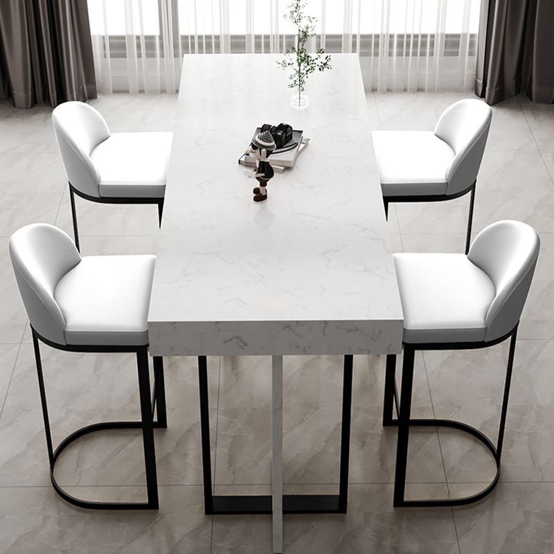 Modern Armless Counter-height Stool with Upholstered and Metal for Restaurant