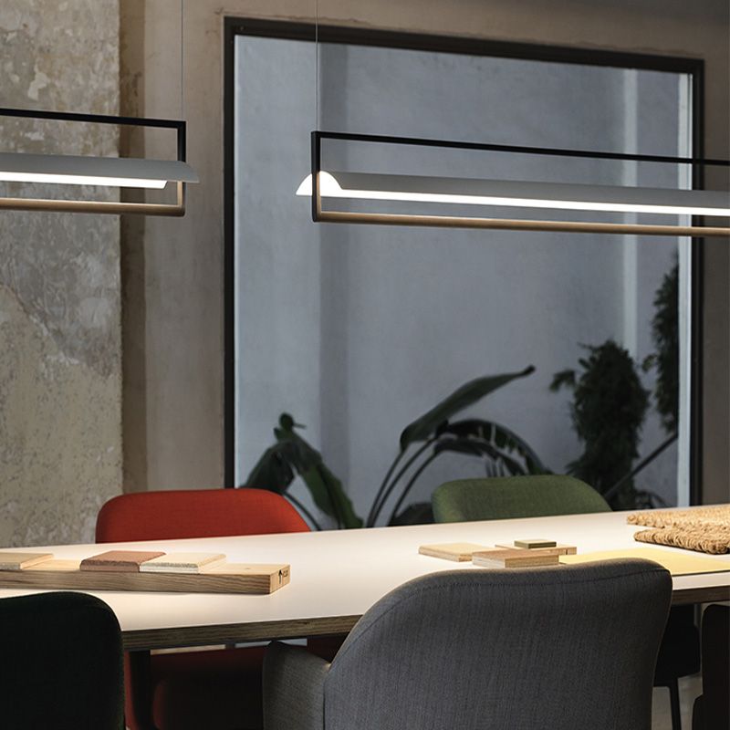 Contemporary Style Linear Hanging Pendant Light Metal 1- Light Hanging Light