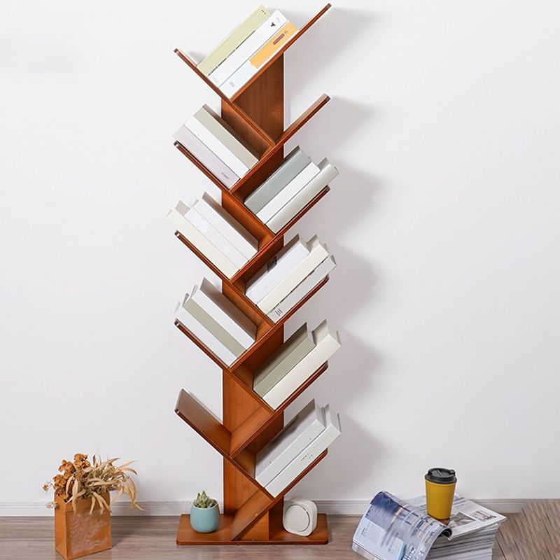 Modern Open Back Bookshelf Engineered Wood Bookcase for Study Room