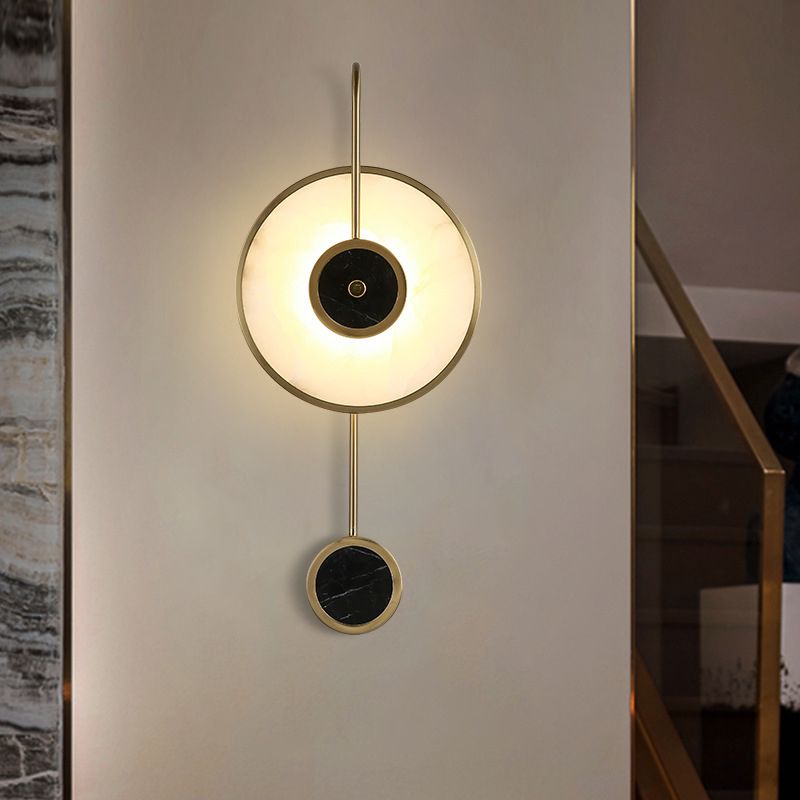 Black and Gold Wall Sconce Poconce Postmodern Marble LED Wall Montated Light per camera da letto