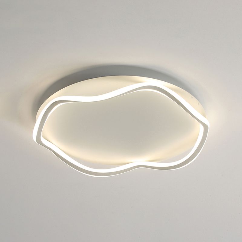 Contemporary Round Flush Light Metal 1 Light Flush Mount Lighting for Bedroom