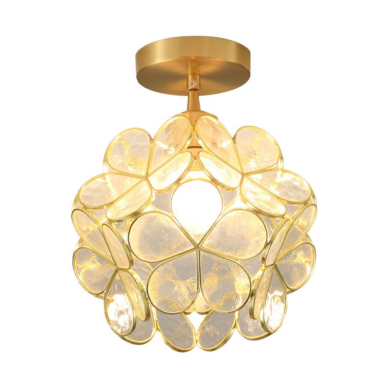 Modern Ceiling Light 1-Light Ceiling Mount Light with Glass Shade for Aisle