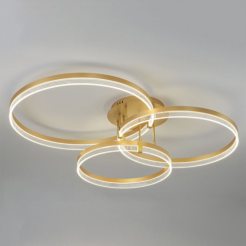 Geometric Flush Mount Light Fixture Modern Metal Flush Light in Gold