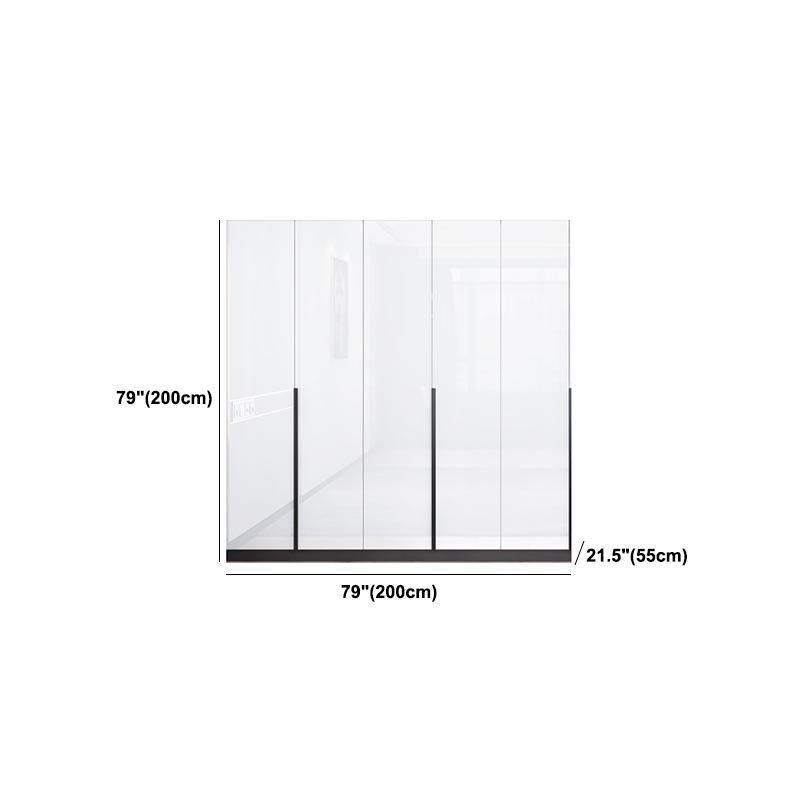 White Wooden Wardrobe Modern Cloth Rod Included Wardrobe Closet for Home