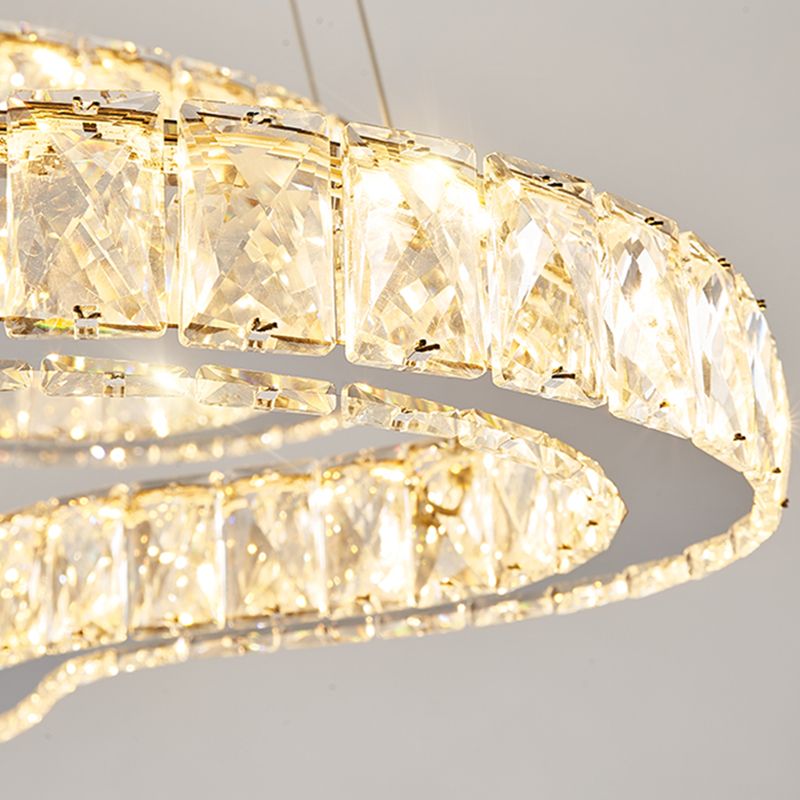 Ligera de lámpara de Chrome 2 Tiers Modernismo Biselado Cristal LED LEULDACE PARA DORMITORIO