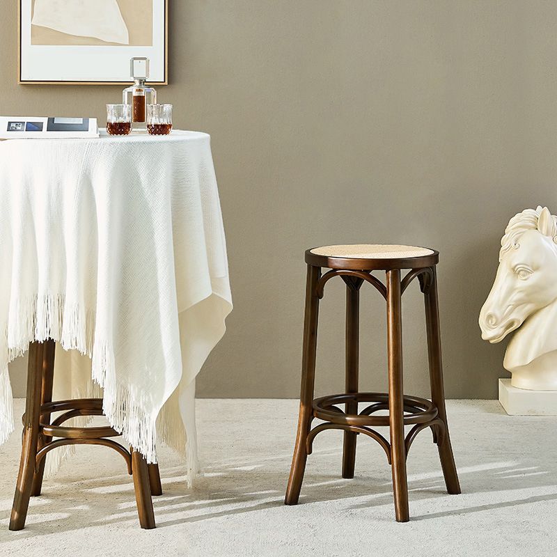 Solid Wood Bar Stool Modern Armless Sitting 28-inch Bar Stool