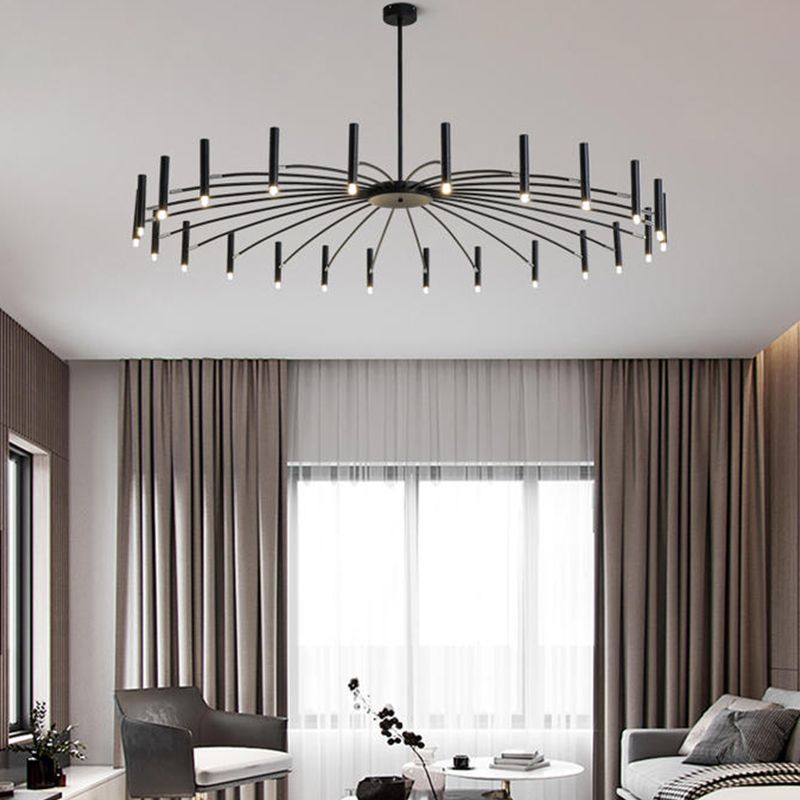 Linear Chandelier Light Fixtures Modern Multi-Head Suspension Pendant Lamps for Living Room