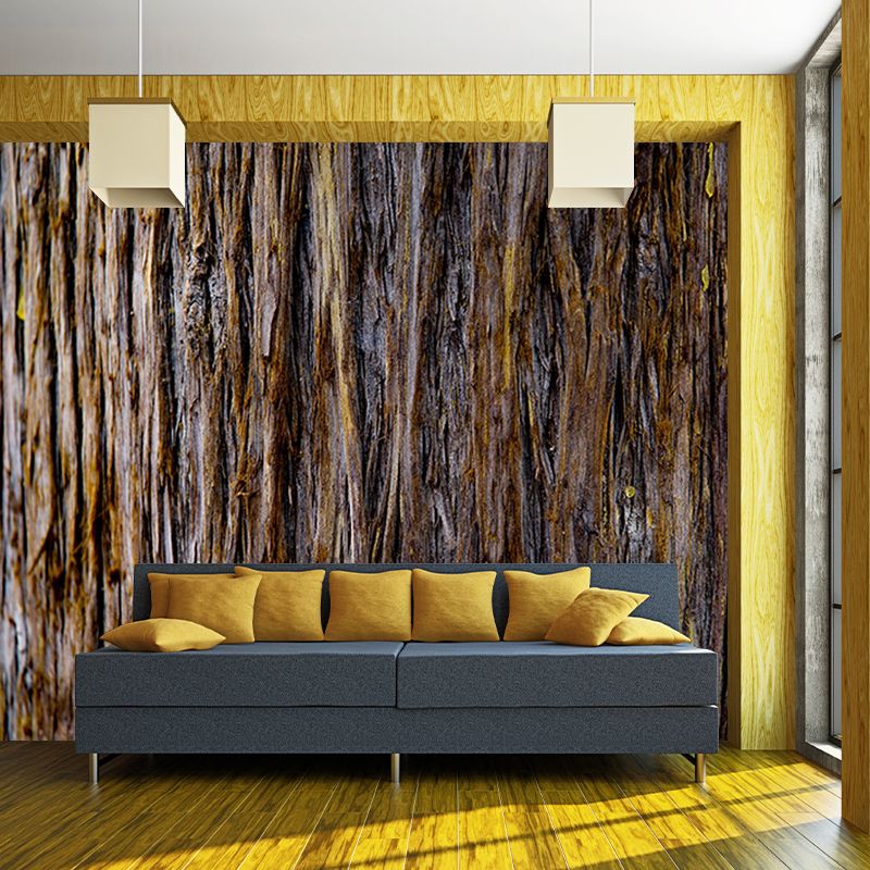 Environment Friendly Mural Wallpaper Industrial Style Wood Texture Mural for Home