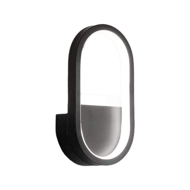 Oval Shape Metal Wall Light Modern Style Single Light Wall Sconce Light