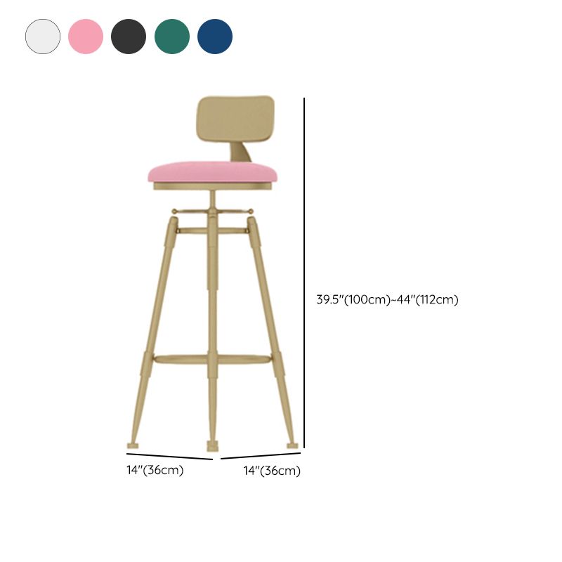 Contemporary Adjustable Height Swivel Round Bar Stool with Footrest