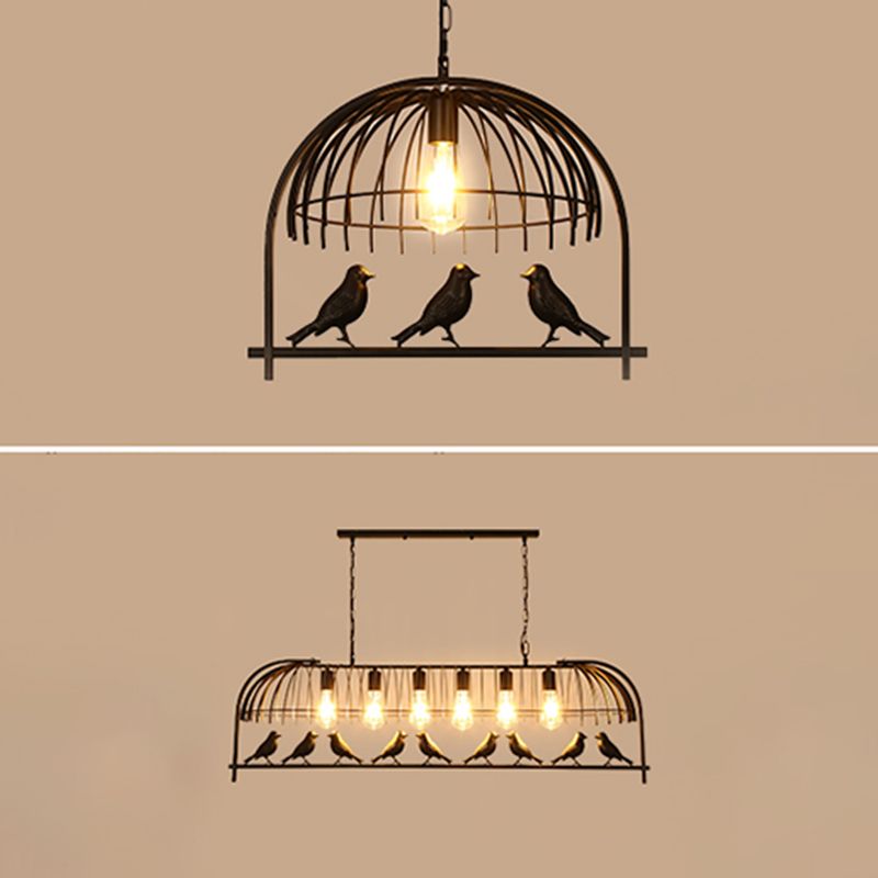 Luces de lámpara de araña de la isla de pájaros accesorios de iluminación de araña de metal industrial para mesa de comedor