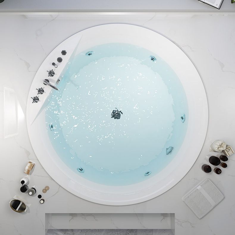 Modern White Acrylic Bath Tub Round Drop-in Bathtub for Home