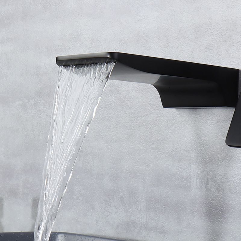 Contemporary Wall Mounted Metal Tub Filler One Handles Waterfall Tub Faucet Trim