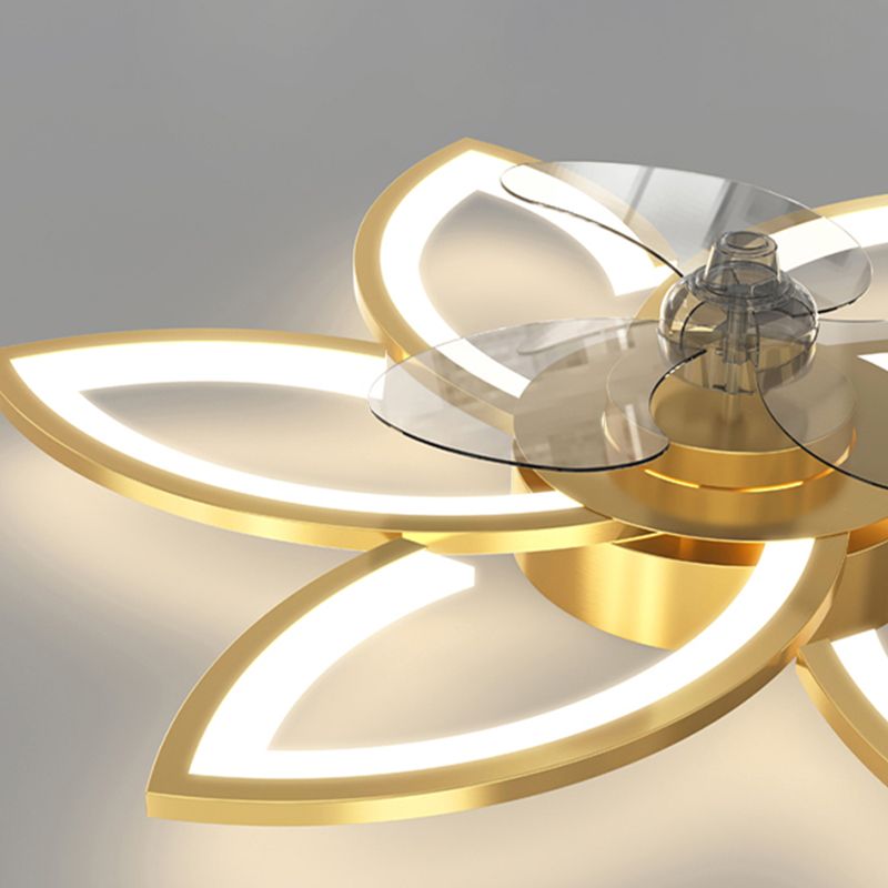 Flower Shape Metal Ceiling Fan Modern Style Multi Lights Ceiling Fan Lamp