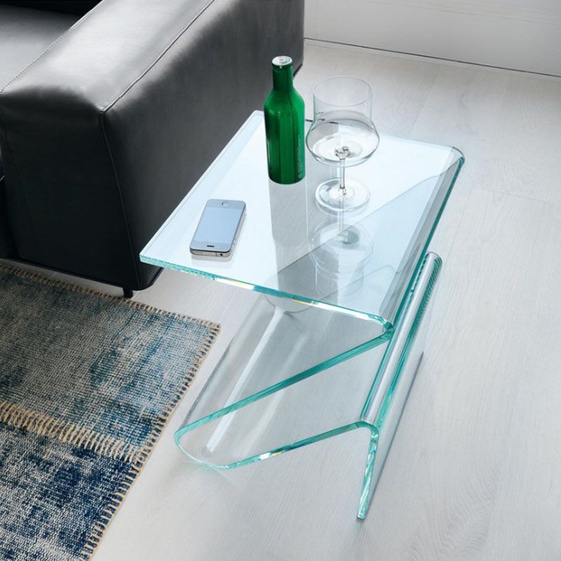 Ultra-Modern Side Table Acrylic Pedestal Accent Side Table for Bedroom