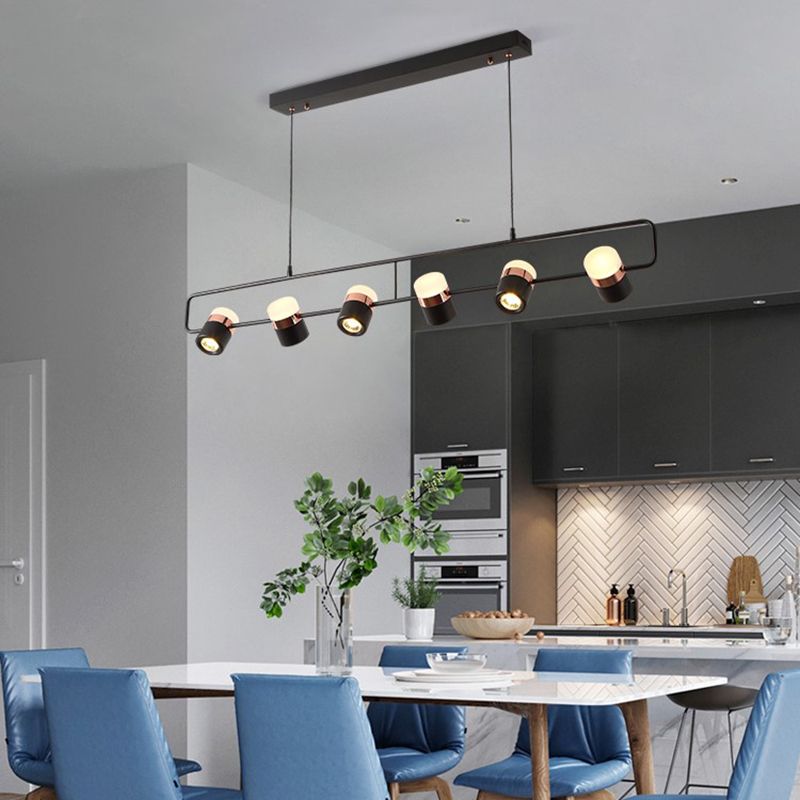Contemporary Style Cylinder Island Lights Metal Island Pendant Lights