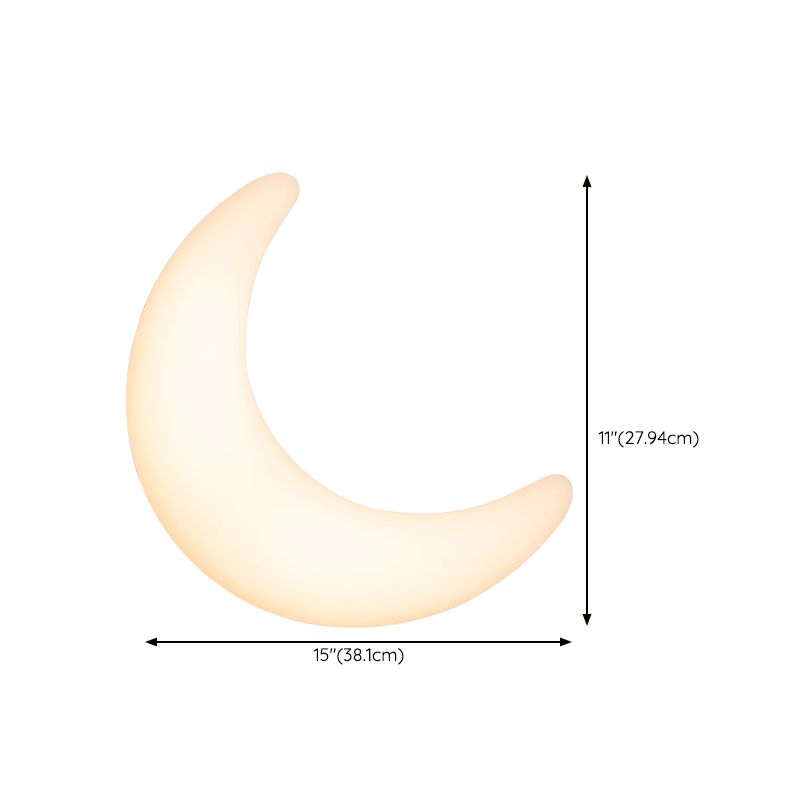 Moon Shape Wall Lamp 1-Light LED Wall Mount Lamp with Plastic Shade for Bedroom