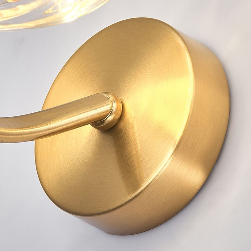 Wavy Metal Arm LED Lights String Wall Lamp Nordic Style Transparent Glass Orb Sconce Lighting for Staircase Aisle