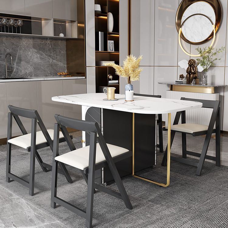 Rechthoekige 29-inch eettafel, eigentijdse eetkamercollectie met neerklapbaar blad
