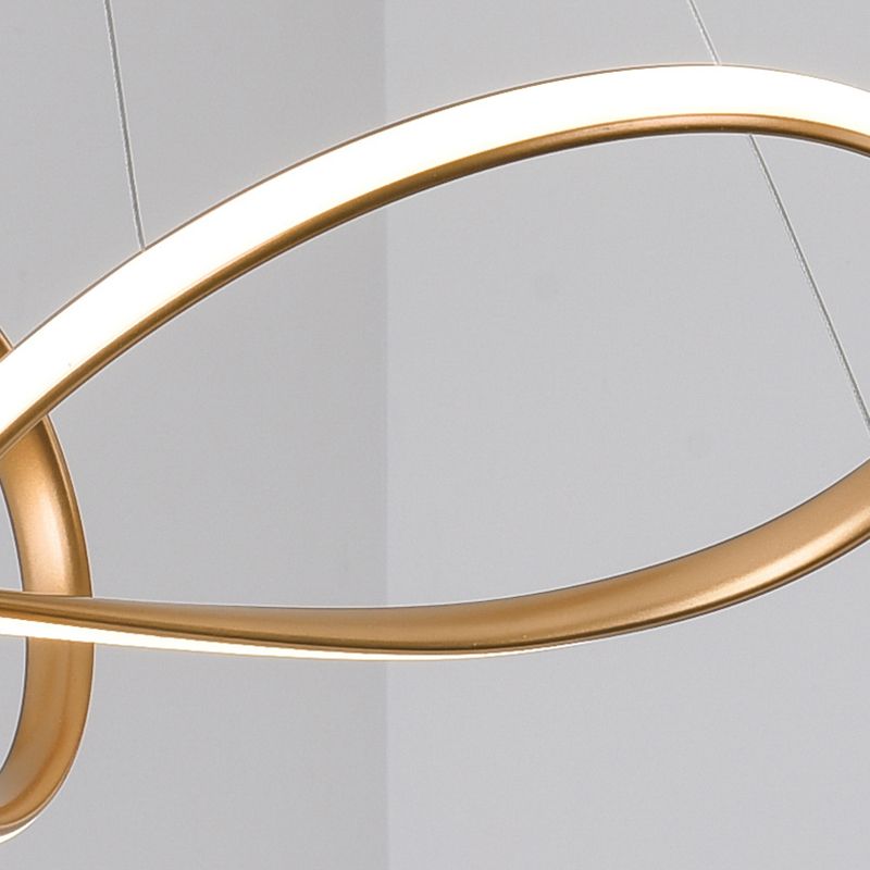 Acrylgold -LED -LED Hängende Lampe im modernen Einfachheit Eisen linearer Kronleuchter für Esszimmer