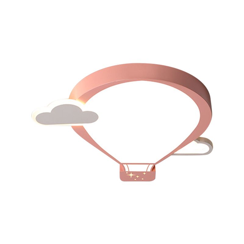 Globo aerostático rosa/azul, luz montada en el techo, dibujos animados, lámpara empotrada metálica LED de 18"/21,5" de ancho