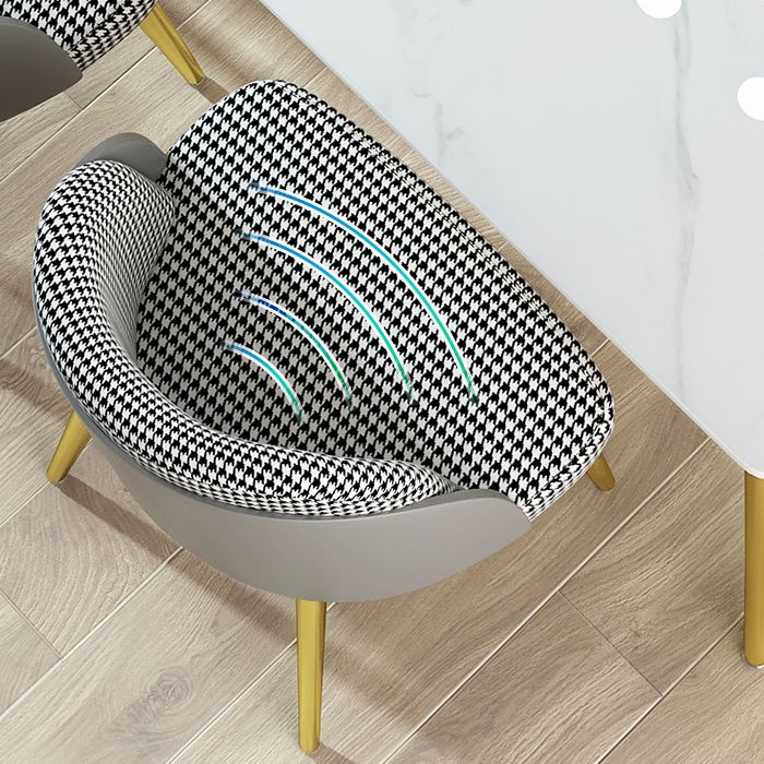 Glam 1/4/5/6/7  Pieces Dining Set Rectangle Stone Dining Table for Dining Room