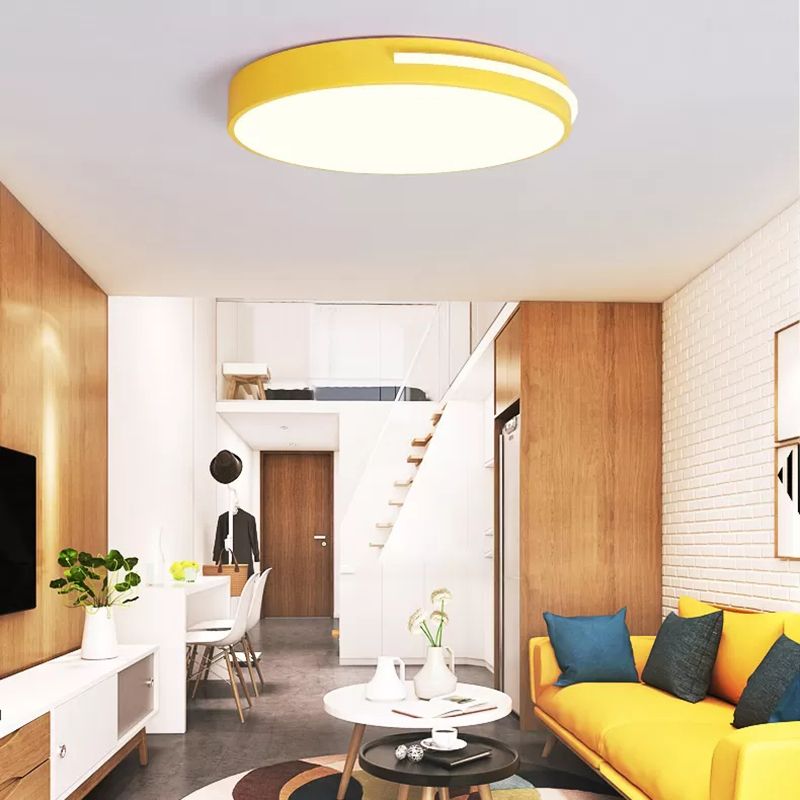 Acrylic Slim Round Flush Mount Light Kid Bedroom Nordic Stylish Ceiling Lamp