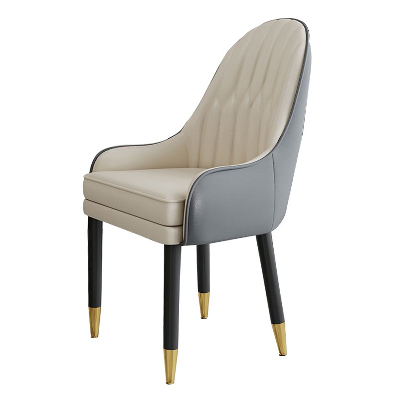 Chaises en métal de style scandinave, ensemble de chaises de cuisine et de salle à manger avec bras à dossier solide