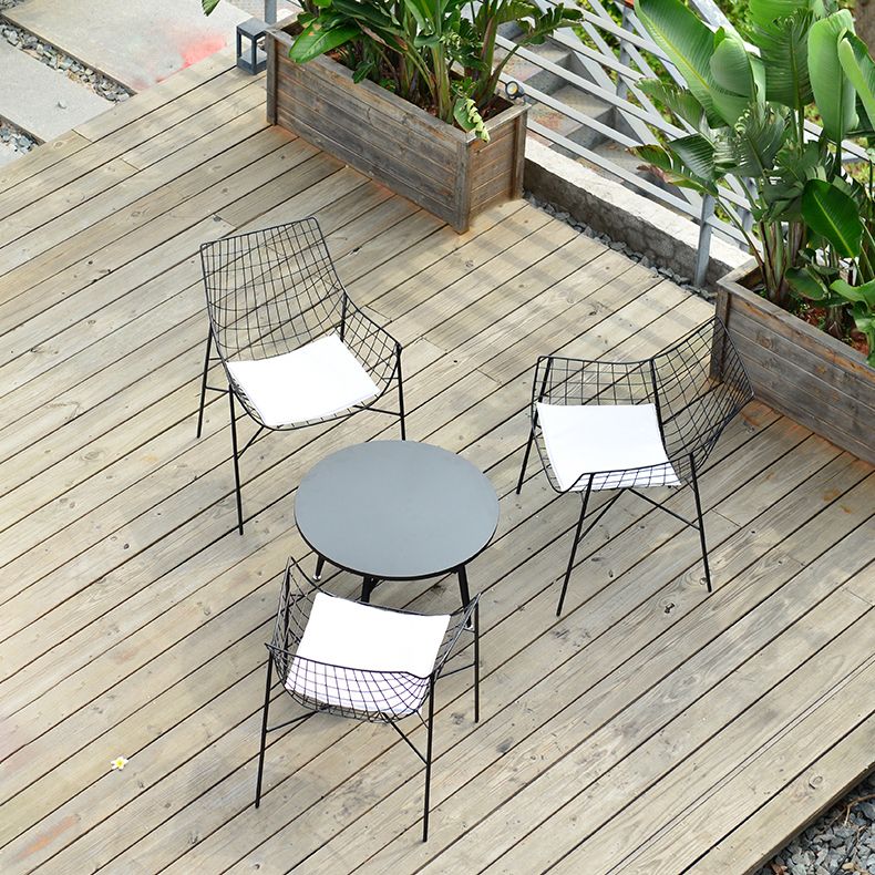 Boho Iron Circular Dining Table 1/3/4/5 Pcs Patio Dining Set