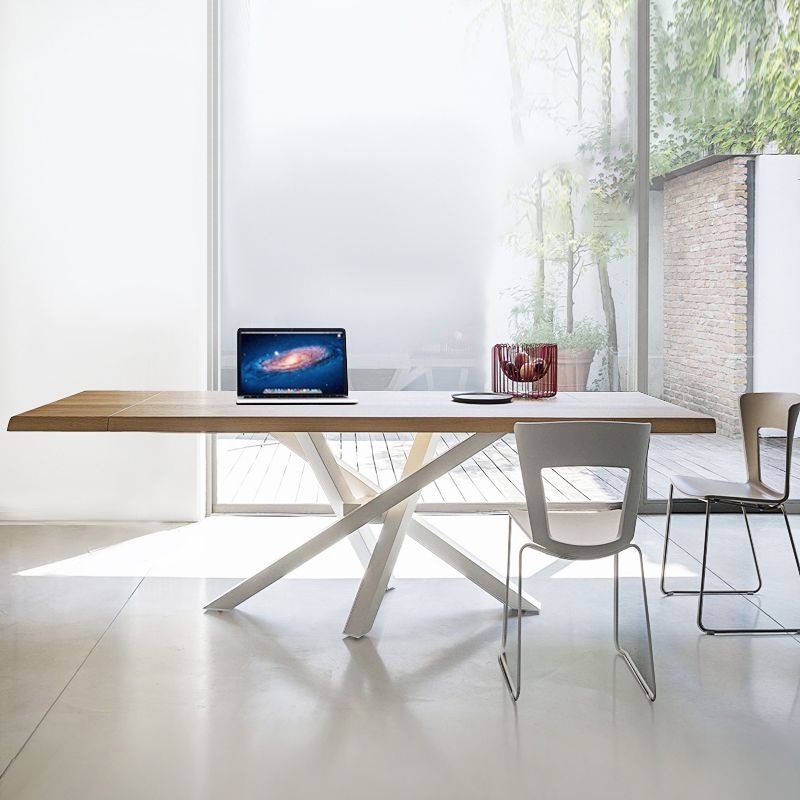 Mesa de comedor de estilo industrial rectángulo Mesa fija de madera maciza para restaurante