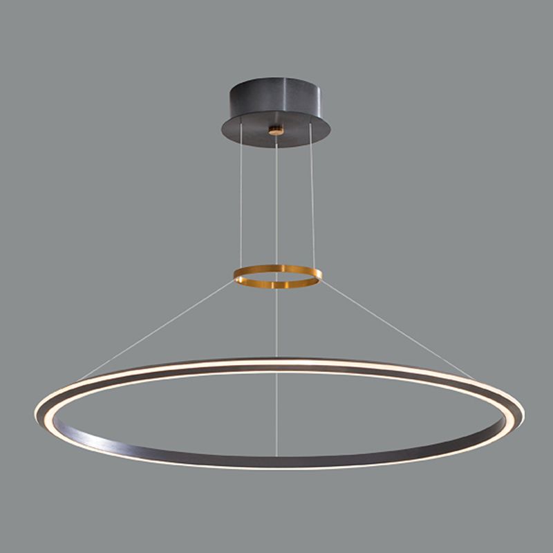 Modern Aluminum Chandelier Multi-Layer Circle 2 Lights Chandelier Pendant Lamps for Living Room