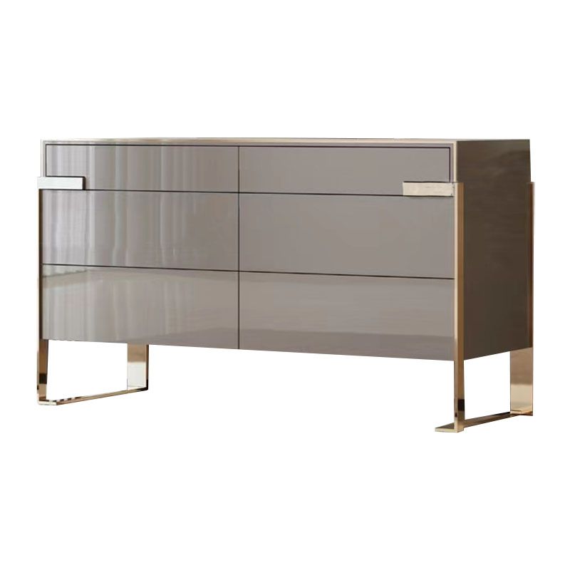 Modern Storage Double Dresser White/Gray Wood Dresser Drawers for Home