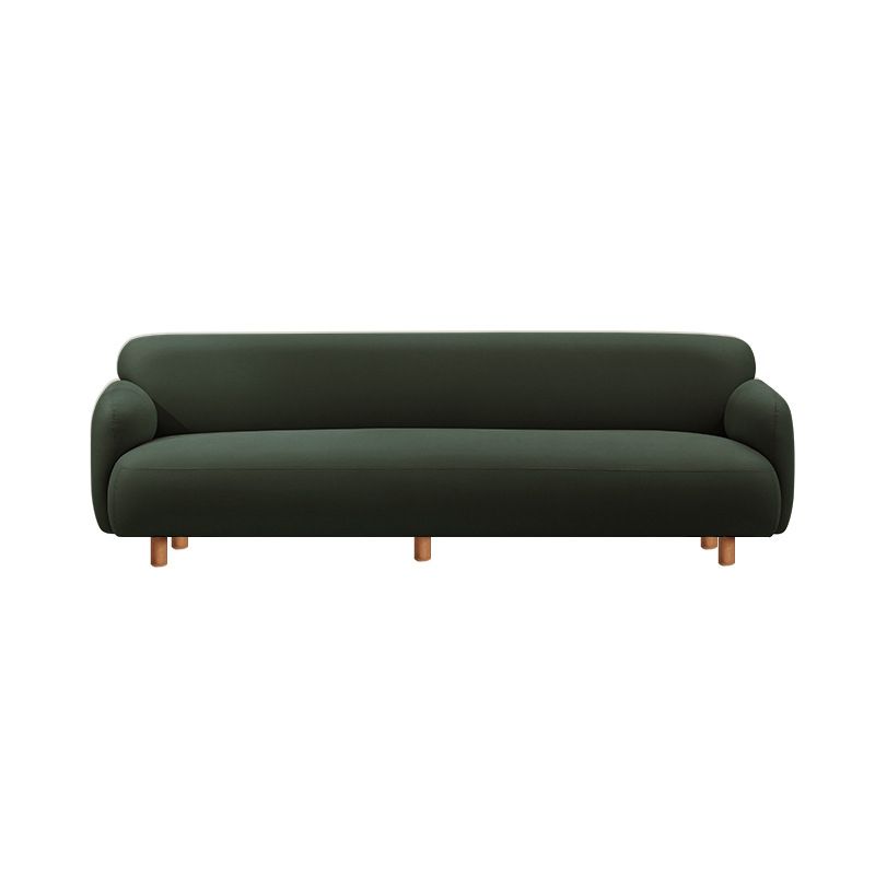 Cushioned Backrest Sponge Padded Fabric Beige/orange/dark Green Sofa