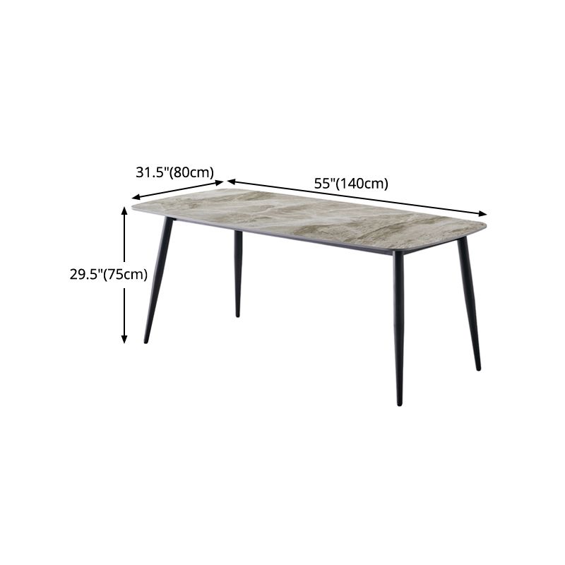 Contemporary 1/4/5/7 Pieces Dining Set Gray Sintered Stone Dining Table