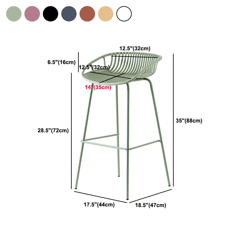 Industrial Metal Stool Metal Low Back Counter Stool in Matte Finish for Kitchen