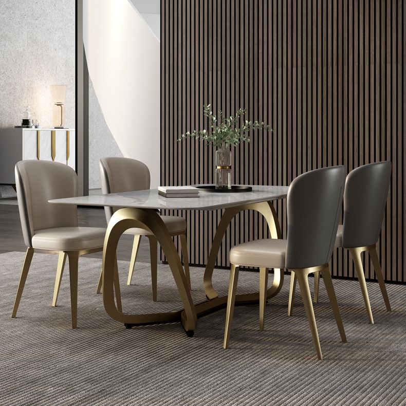 Luxury Sintered Stone Top Dining Set Rectangle 1/2/5/6/7 Pieces Dining Room Table Set